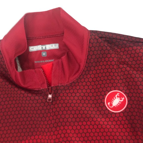 CASTELLI Women's M Cycling Jersey Red Black.  Full Zipper in Front Short Sleeve - Picture 4 of 11